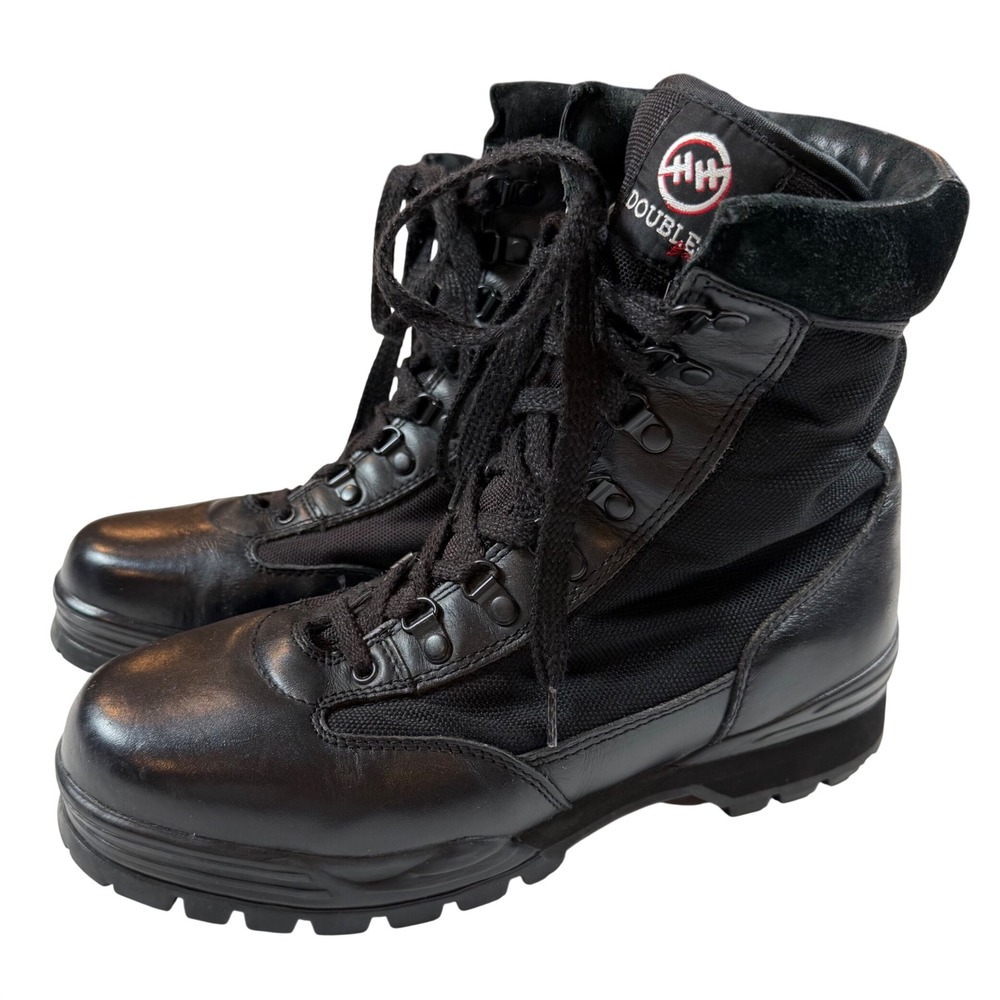 Double H Sport Mens Tactical Duty Boots Black Leather Nylon Combat 4800 Size 9 D